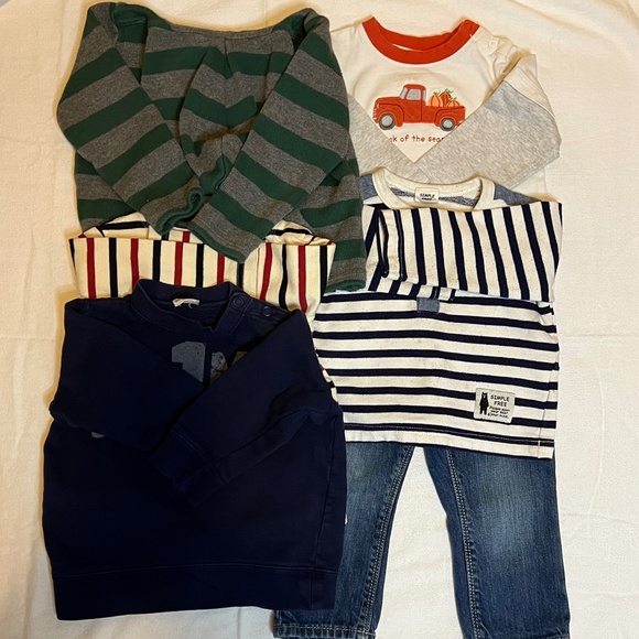 12m-18m   1hoodie  1jean  4 long t-shirts. - Picture 2 of 11